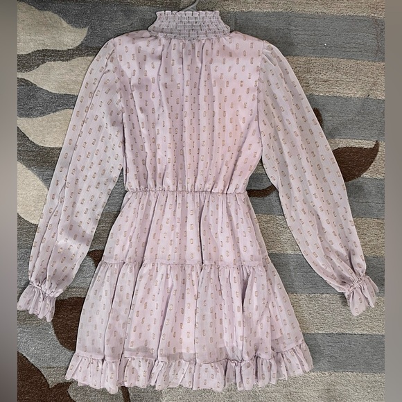 Tuckernut | o.p.t.. Lluvia Lilac Mini Skater Dress In Metallic Polka Dot. CL3 - Picture 6 of 8